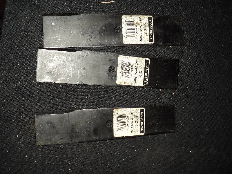 lot 4161 image: (3) ct. lot Edger Blades 9 x 2 w 38 center hole, AEB-513-B