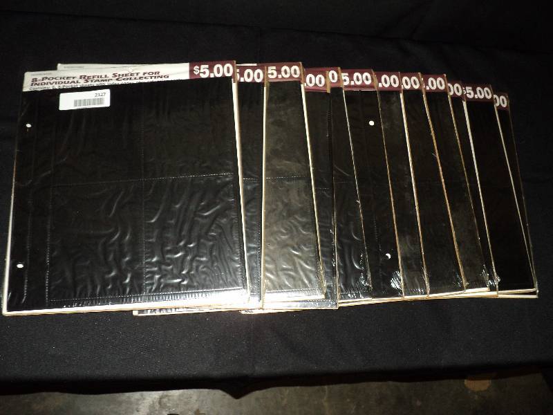 lot 4169 image: (12) 8-pocket refill sheets for stamp collecting binders