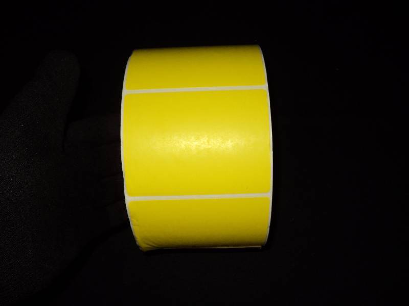 lot 4217 image: (1) roll 4 x 3 Thermal label, yellow- 1900 per roll