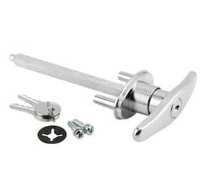 lot 40816 image: Prime-Line Keyed T-Handle, 516 X 4-58 Square Shaft, Diecast Construction, Chrome