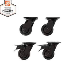 lot 40831 image: Husky 4 in. Caster Kit for Heavy Duty Welded Steel Garage Base Cabinets