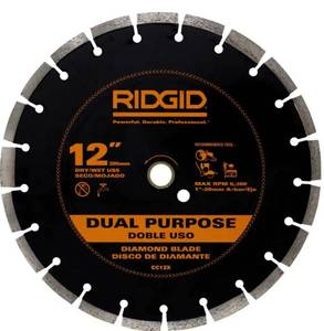 lot 40841 image: RIDGID 12 in. Dual-Purpose Diamond Blade