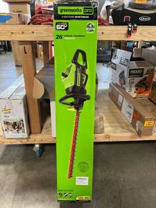 lot 40852 image: Greenworks  Pro Ultra Power 60v 26 Hedge Trimmer-Tool Only