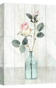 lot 57795 image: wall26 Canvas Print Wall Art Wood Panel Watercolor Smudge Pink Rose Floral Botanical Illustrations Realism Chic Scenic RelaxCalm Multicolor Cool for Living Room, Bedroom, Office - 16x24