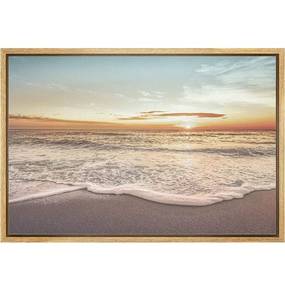 lot 57805 image: wall26 Framed Canvas Print Wall Art Duotone Blue & Orange Beach at Dusk Nature Wilderness Photography Realism Nautical Scenic Colorful Multicolor for Living Room, Bedroom, Office - 16x24 Natural