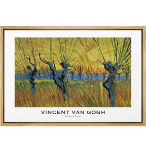 lot 57808 image: wall26 Framed Canvas Print Wall Art Willows at Sunset by Vincent Van Gogh Nature Historic Illustrations Impressionism Fine Art Scenic Colorful for Living Room, Bedroom, Office - 16x24 Natural