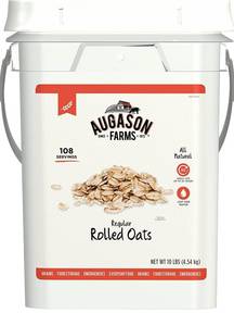 lot 57823 image: Augason Farms Regular Rolled Oats Emergency Food Storage 10 Pound Pail BB31951