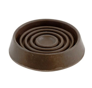 lot 69773 image: Shepherd 1-12 in. Brown Round Smooth Rubber Floor Protector Furniture Cups for Carpet & Hard Floors (4-Pack), Lot of 6 Packs