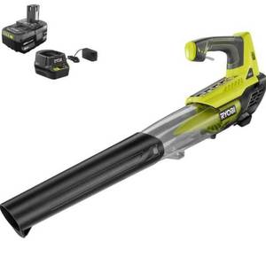 lot 69787 image: RYOBI ONE 18V 100 MPH 280 CFM Cordless Battery Variable-Speed Jet Fan Leaf Blower with 4.0 Ah Battery and Charger