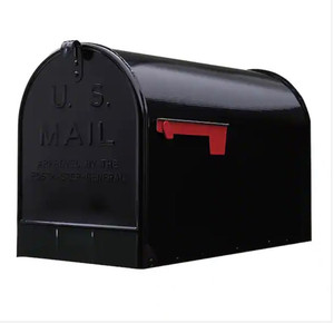 lot 69789 image: Gibraltar Mailboxes Stanley Black, Extra Large, Steel, Post Mount Mailbox