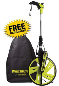 lot 69802 image: Wheel Master Pro 12.5 in. Measuring Wheel with Backpack Carrying Case