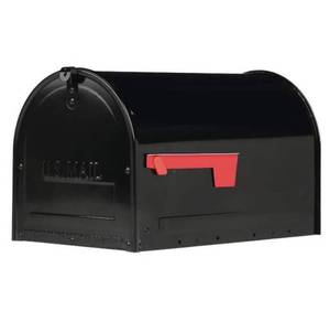 lot 69804 image: Gibraltar Mailboxes Marshall Black, Large, Steel, Locking, Post Mount Mailbox