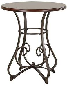 lot 73459 image: Powell 697-404 Hamilton Pub Table Legs ONLY, Matte Pewter & Bronze metal 36 x 36 x 42 tall- Add Your Top