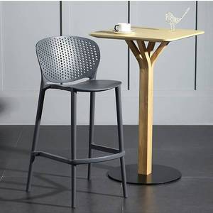 lot 73476 image: WMQ Simple bar Chair Leisure Home backrest high Chair Creative Outdoor Plastic high Stool Clothing Store Chair- Bonus