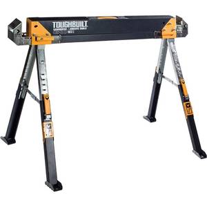 lot 69812 image: ToughBuilt - Sawhorse Adjustable up to 4 x 4 Size Support Arms 1300 LB Capacity
