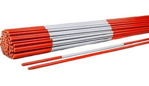lot 69825 image: 4ft Orange Driveway Markers - 14 Fiberglass Snow Stakes, Hy Viz Reflective Tape, Flexible, Pointed Tips, 40 Count