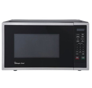 lot 69827 image: Magic Chef 0.9 cu. ft. 900-Watt Countertop Microwave in Stainless Steel