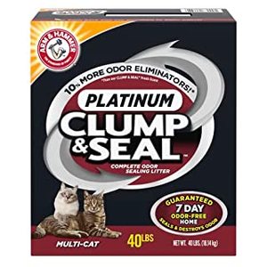 lot 200018 image: ARM & HAMMER Clump & Seal Platinum Cat Litter Multi-Cat 40 lb