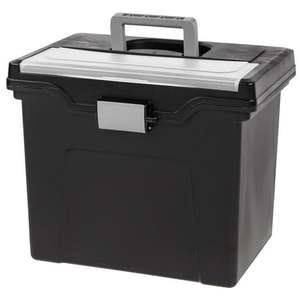 lot 9247 image: IRIS Plastic Portable Storage Legal File-Box Black