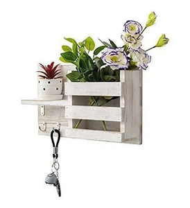 lot 9249 image: AZL1 Life Concept Wall Mount Entryway Mail Envelope Organizer Key Holder Hooks $45 retail