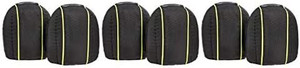 lot 9250 image: AmazonCommercial Non-Marring Polyester-Cap Knee Pads, 9.5 in, Black, 3 pair retail $35