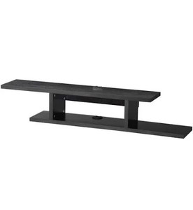 lot 9270 image: Wall Mounted Media Console, Floating TV Stand Component Shelf��Black Grain��Retail $60
