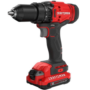 lot 10208 image: CRAFTSMAN 20-Volt Max 12-in Variable Speed Cordless Drill (1 -Battery Included and Charger Included)