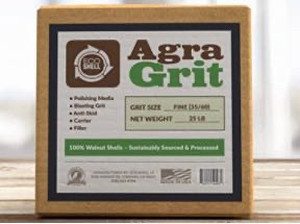 lot 10214 image: Agra Grit Walnut Shell Media 35-60 Grit - Fine, Crushed Walnut Shells for Blasting, Polishing, Deburring, Anti-Skid and Fillers, 25 lbs