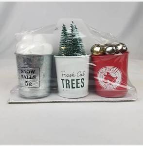 lot 55904 image: 3 pc Target Bullseye Playground Winter Seasonal DECOR PROP Buckets 2022(Quantity 2)