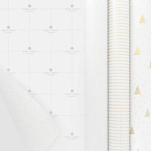 lot 55949 image: 30 sq ft Gift Wrap Trio GoldWhite - Sugar Paper  Target