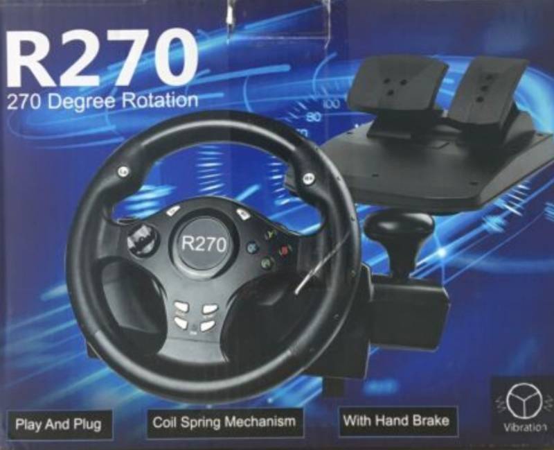 lot 23021 image: Doyo R270 Gaming Racing Steering Wheel w Pedals