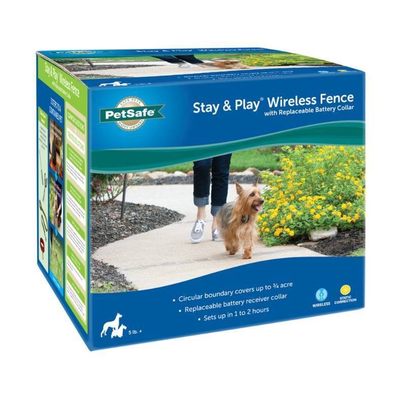 lot 58966 image: PetSafe Stay & Play Dog and Cat Wireless Fence with Replaceable Battery Collar Up to 34 Acre