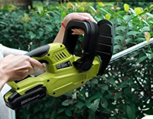 lot 24002 image: CACOOP 20V Cordless Hedge Trimmer wBattery and Charger,5.5-lb Lightweight Battery Powered Electric Hedge Bush Trimmer Portable for Cutting Shrubs Garden Outdoor,22-Inch