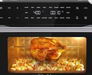 lot 24012 image: Beelicious 32QT Extra Large Air Fryer, 19-In-1 Air Fryer Toaster Oven Combo with Rotisserie and Dehydrator, Digital Convection Oven Countertop Airfryer Fit 13 Pizza, 6 Accessories, 1800w, Black