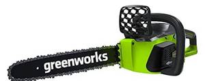 lot 24015 image: Greenworks 40V 16-Inch Cordless Chainsaw, 4AH Battery and a Charger Included Used