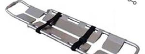 lot 24019 image: LINE2design Foldable Aluminum Scoop Stretcher - EMS Emergency Portable Folding Stretcher Adjustable Length Travel Size Patient Transport Medical Stretcher with Breakaway Hinge Mechanism - Silver