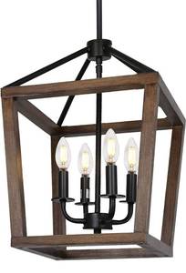 lot 24041 image: 4 Light Wood Pendant Item CH10-4E12-SW-1 1 PCS