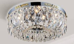 lot 24059 image: Bestier Modern French Empire Chrome Crystal Semi Flush Mount Chandelier Lighting LED Ceiling Light Fixture Lamp for Dining Room Bathroom Bedroom Livingroom 4 E12 Bulbs Required D14 in X H8 in