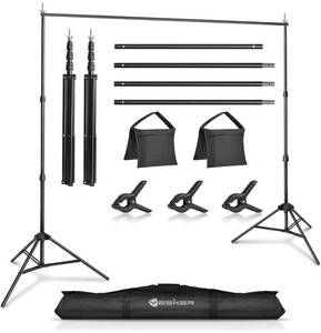 lot 24062 image: Yesker Photo Video Studio 10ft Adjustable Backdrop Stand, Background Support