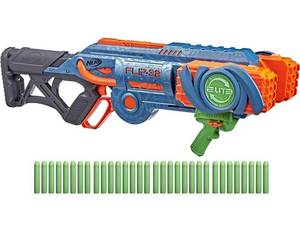 lot 24063 image: NERF Elite 2.0 Flipshots Flip-32 Blaster, Rotating Dart Barrels, 32-Dart Capacity, 32 Elite Darts, Toy Foam Blasters, Kids Outdoor Games & Toys for Boys & Girls
