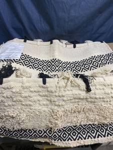 lot 24069 image: Noosa Natural IvoryBlack 60x90cms Rug
