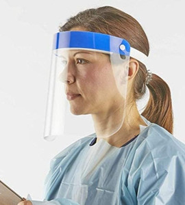 lot 24140 image: hand2mind Wrap-Around Safety Face Shield, Facial and Eye Protection 200 Count