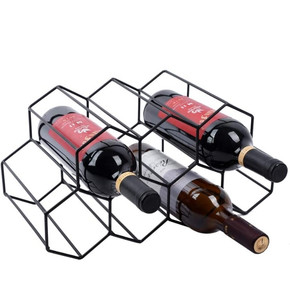 lot 24141 image: Urban Deco Countertop Wine Rack 7 Wine Bottle Holder for Wine Storage Small Wine Rack Black Modern Wine Holders Stands for Counter Metal Wine Rack Table Top Wine Racks for Wine Bottle Storage