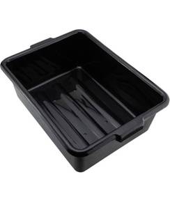 lot 24173 image: 4 COUNT Black Plastic Bus Tub - Deep, Easy Grip - 22 x 15 34 x 7 - Box - RW Clean - Restaurantware