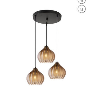 lot 24184 image: Fine Maker 12 inch 3 Light Ceiling Light Retro Frosted Glass Chandelier Black Metal Light Fixture for Living Room Bedr