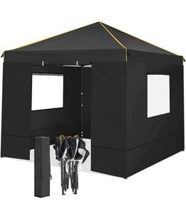 lot 24185 image: SIHANM Canopy Tent 10x10 Pop Up Canopy, Commercial Canopy Tent with 4 Removable Sidewalls, Outdoor Party Canopies, Portable Waterproof Canopy with Carry Bag, Coarsely Stakes x4, Ropes x4 (Black