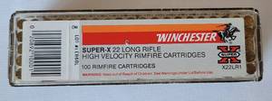 lot 1120 image: Winchester Super X, 22 Long Rifle High Velocity Rimfire Cartridge - 100 Rounds