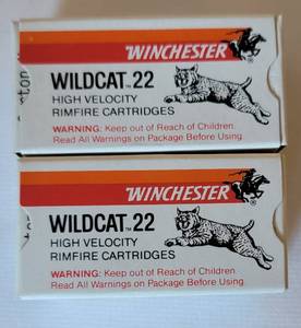 lot 1130 image: 3 boxes of Winchester Wildcat 22 High Velocity 22 Long Rifle 40 Grain - WW22LR - 50 Rounds (1 Box Only has 11 Rounds)