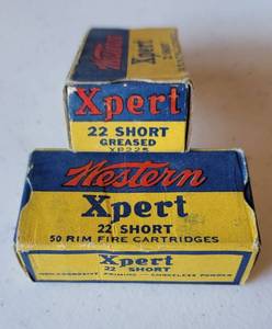 lot 1144 image: 22 Short Box Western XPERT RIM FIRE CARTRIDGES XP22S - 100 Rounds