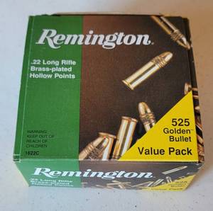 lot 1148 image: Remington Golden Bullet .22 LR Rimfire Ammo Value Pack 525 Golden Bullets